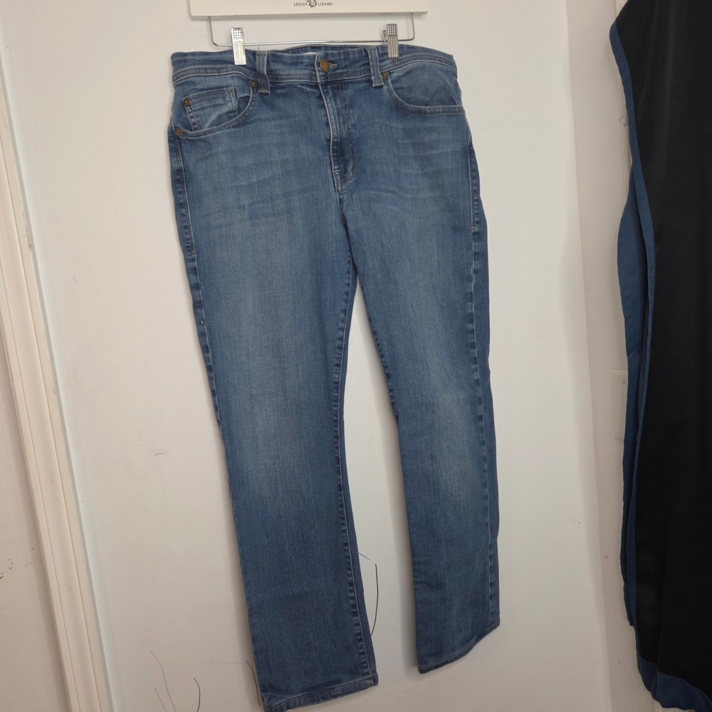 Fidelity Denim Jimmy Slim Straight Leg Mens Jeans Medium Wash Blue Size 36